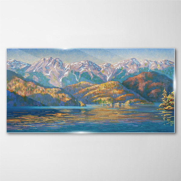 Glasbild Berglandschaft in sommerlichen Farben