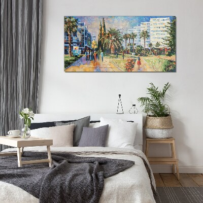 Glasbild Tropische Landschaft bei einem Stadtspaziergang