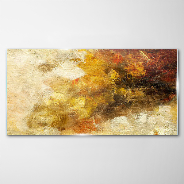 Glasbild Goldene Reflexionen in der Abstraktion