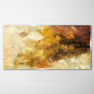 Glasbild Goldene Reflexionen in der Abstraktion