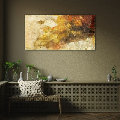 Glasbild Goldene Reflexionen in der Abstraktion