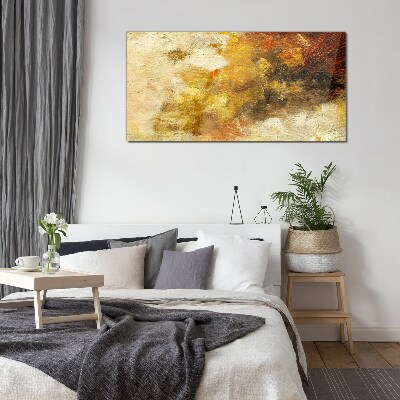 Glasbild Goldene Reflexionen in der Abstraktion
