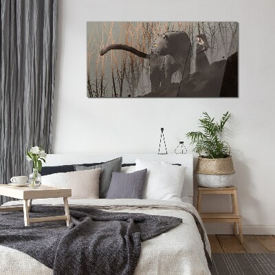 Glasbild Black Panther und die mysteriöse Gestalt