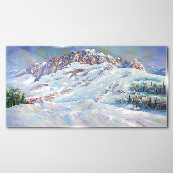 Bild auf glas Winterliche Berglandschaft