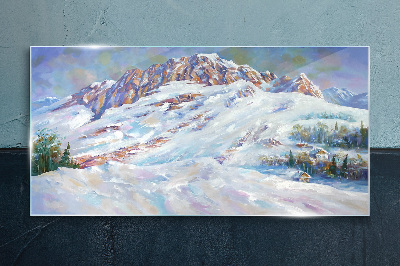 Bild auf glas Winterliche Berglandschaft
