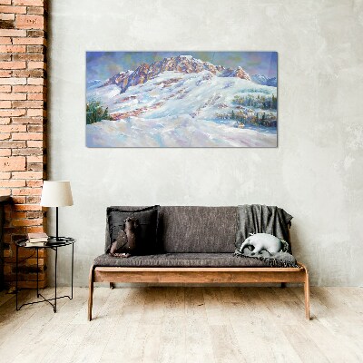 Bild auf glas Winterliche Berglandschaft