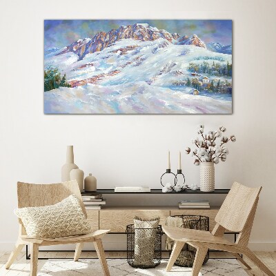 Bild auf glas Winterliche Berglandschaft