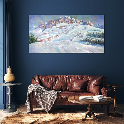Bild auf glas Winterliche Berglandschaft
