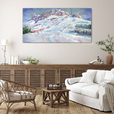 Bild auf glas Winterliche Berglandschaft
