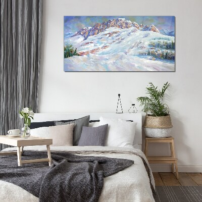 Bild auf glas Winterliche Berglandschaft