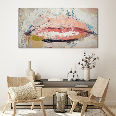 Glasbild Zarte Lippen in Pastelltönen