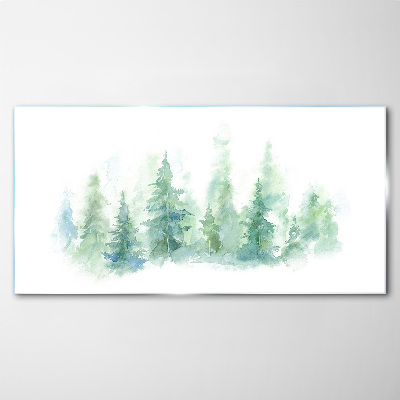 Bild auf glas Grüner Waldnebel