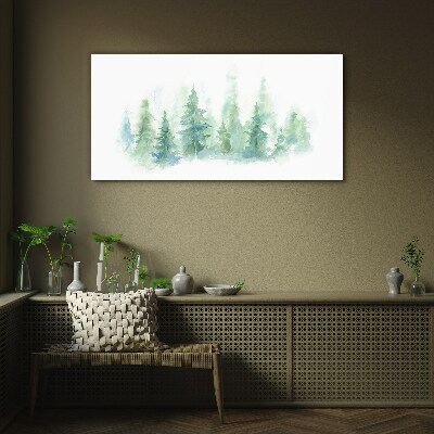 Bild auf glas Grüner Waldnebel