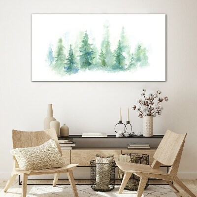 Bild auf glas Grüner Waldnebel