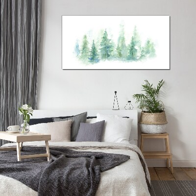 Bild auf glas Grüner Waldnebel