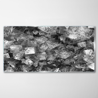 Glasbild Abstrakte Würfel in monochromen Tönen