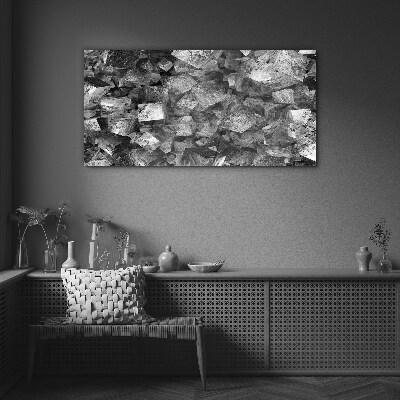 Glasbild Abstrakte Würfel in monochromen Tönen