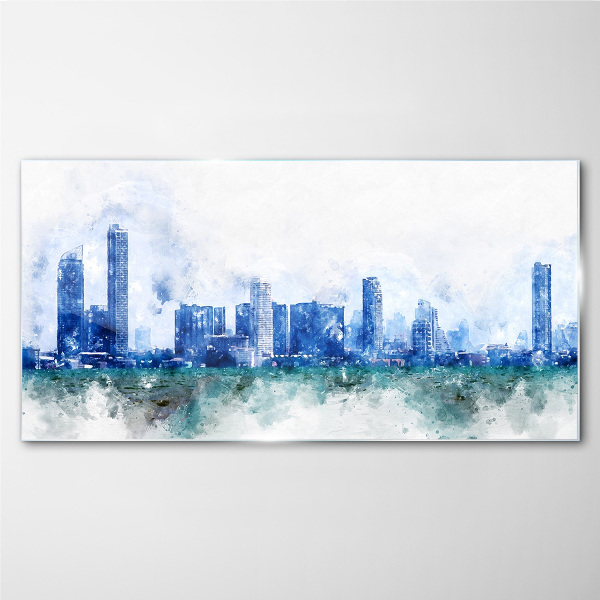 Glasbild Der Himmel über der Stadt