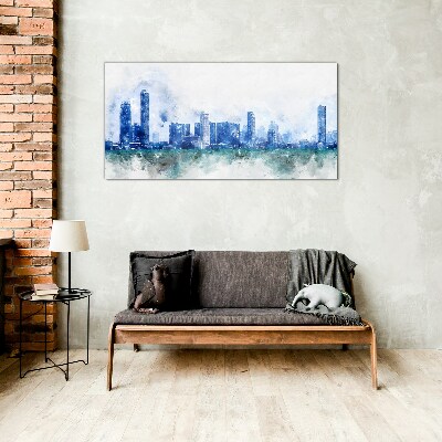 Glasbild Der Himmel über der Stadt
