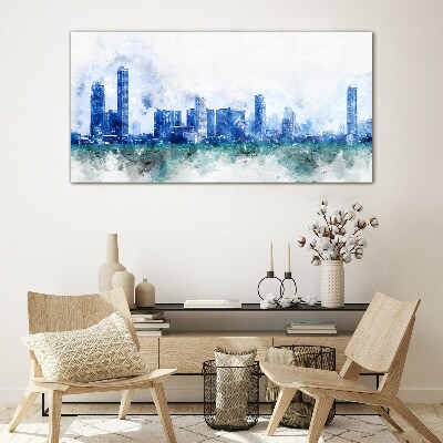Glasbild Der Himmel über der Stadt