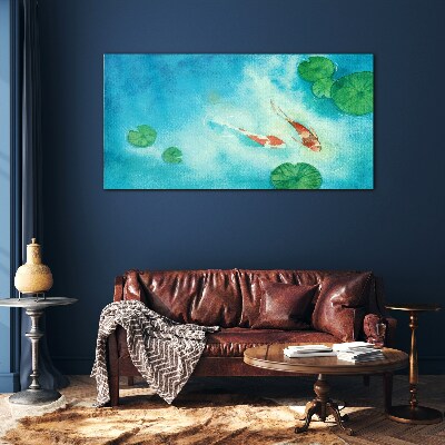 Glasbild Koi-Fisch-Tiermalerei