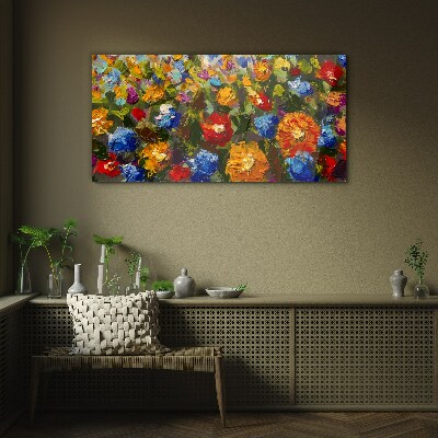 Glasbild Blumen malen