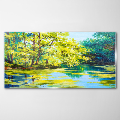 Bild auf glas Sommerlandschaft am See
