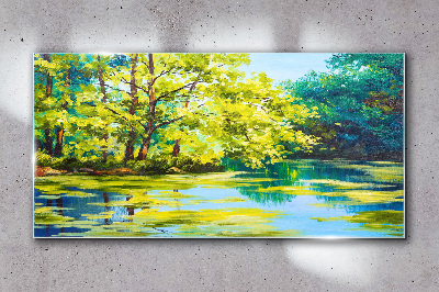 Bild auf glas Sommerlandschaft am See