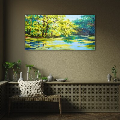 Bild auf glas Sommerlandschaft am See