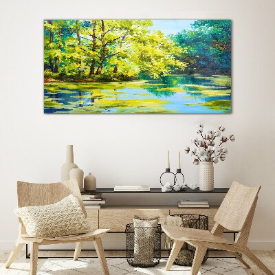 Bild auf glas Sommerlandschaft am See
