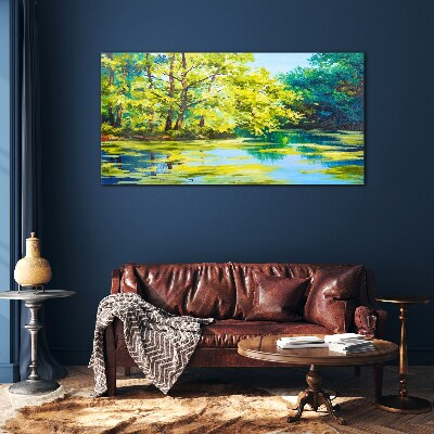 Bild auf glas Sommerlandschaft am See