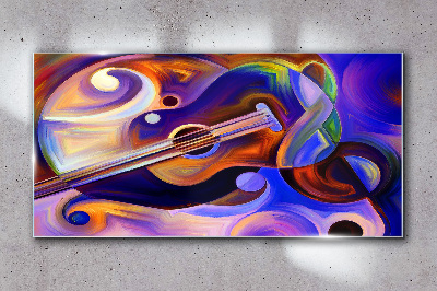 Glasbild Abstraktion Musik Violine