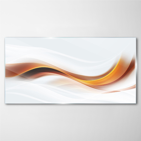 Glasbild Wellen warmer Töne