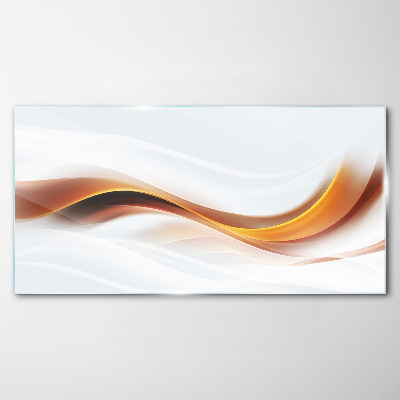 Glasbild Wellen warmer Töne