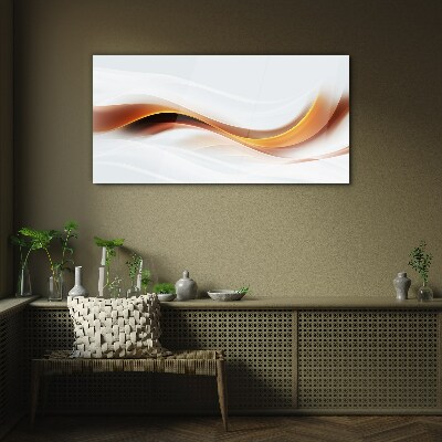 Glasbild Wellen warmer Töne