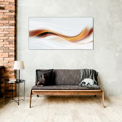Glasbild Wellen warmer Töne