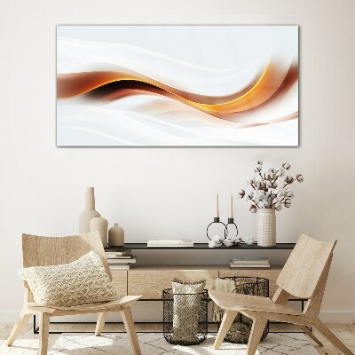 Glasbild Wellen warmer Töne