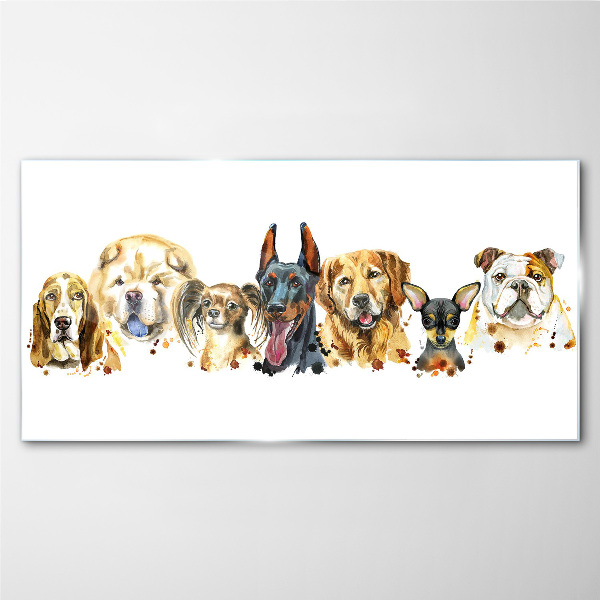 Glasbild Tiere Hunde malen
