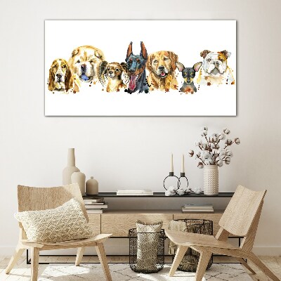Glasbild Hundefreundschaften in Farben