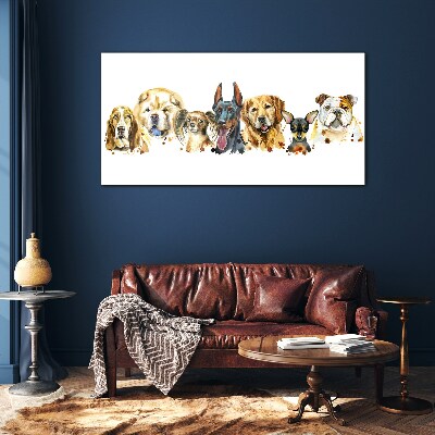 Glasbild Hundefreundschaften in Farben
