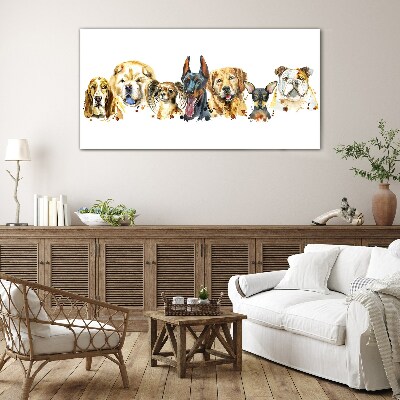 Glasbild Hundefreundschaften in Farben