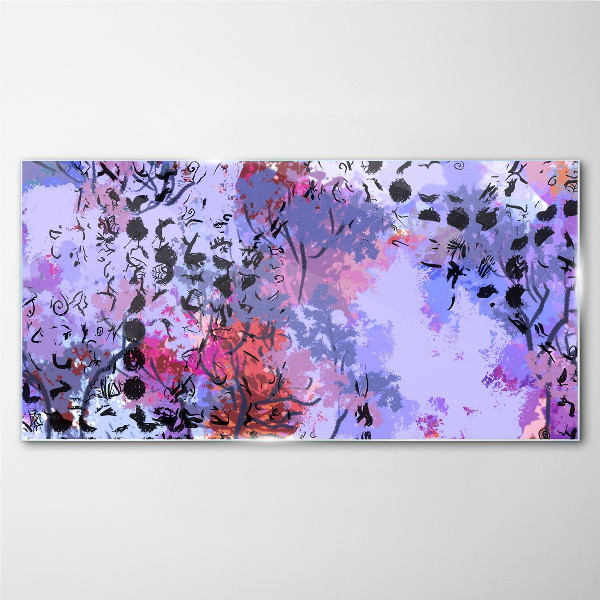 Glasbild Abstrakte Landschaft mit japanischem Akzent
