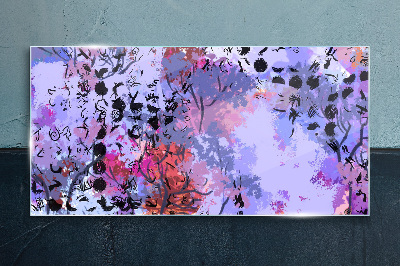 Glasbild Abstrakte Landschaft mit japanischem Akzent