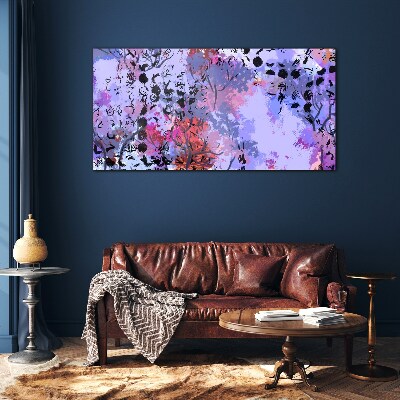 Glasbild Abstrakte Landschaft mit japanischem Akzent