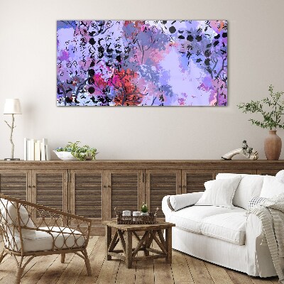 Glasbild Abstrakte Landschaft mit japanischem Akzent