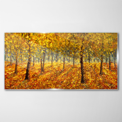 Foto auf glas Goldener Wald in herbstlicher Aura