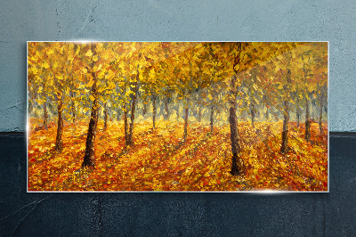 Foto auf glas Goldener Wald in herbstlicher Aura