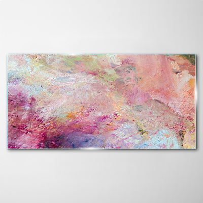 Glasbild Abstrakte Landschaft in Pastellfarben
