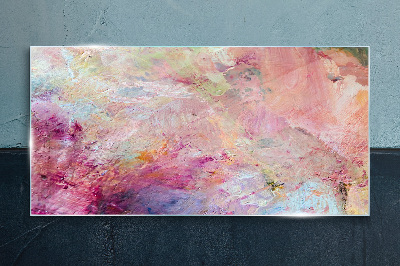 Glasbild Abstrakte Landschaft in Pastellfarben