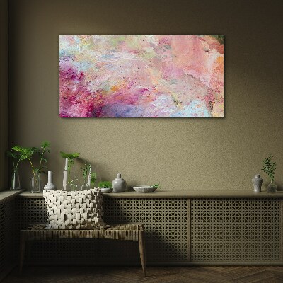 Glasbild Abstrakte Landschaft in Pastellfarben